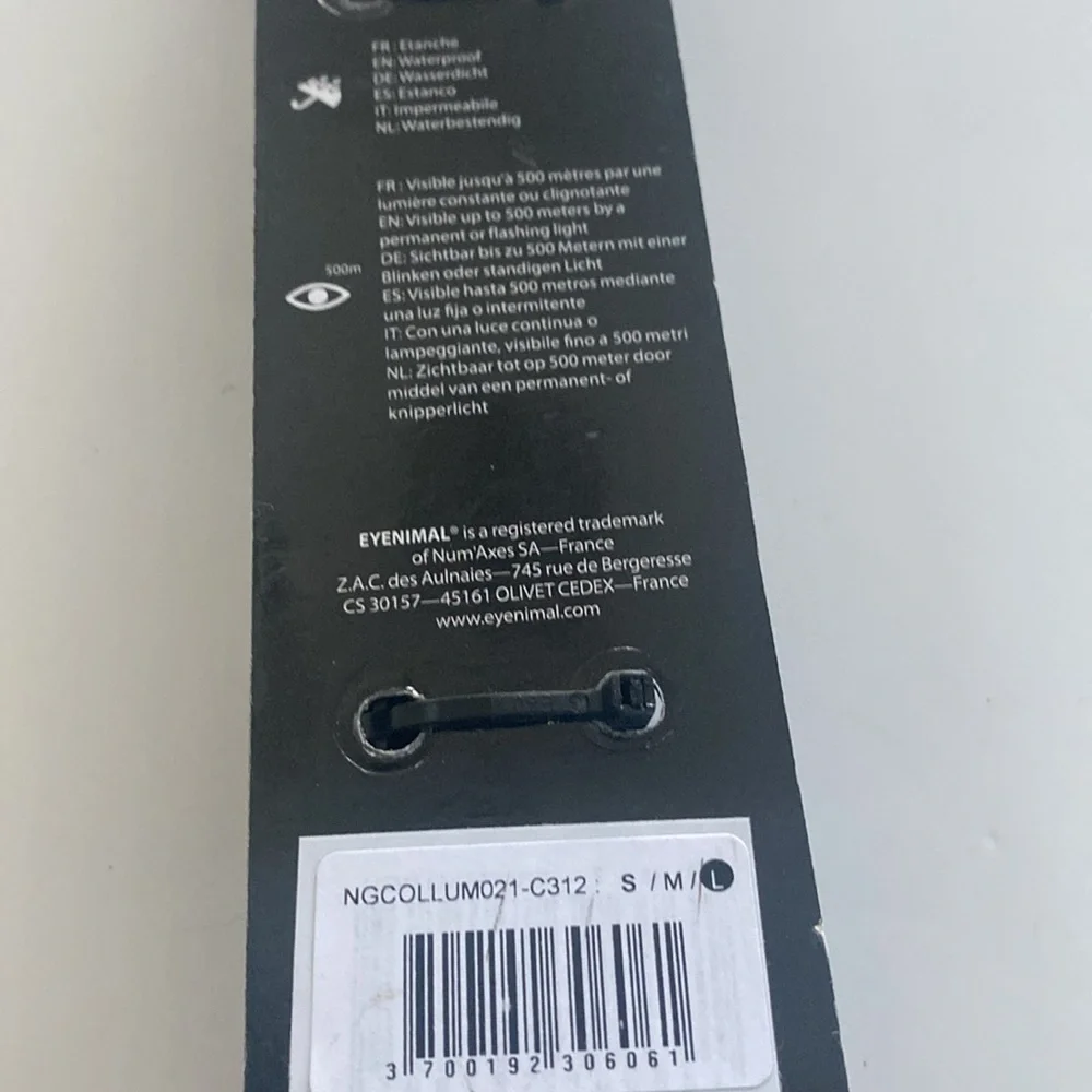 Eyenimal Black and Green Dog Collar with Rechargeable Flashing Light.NWOT